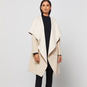 BRINLEY HANDMADE DRAPE FRONT DROP SHOULDER COAT